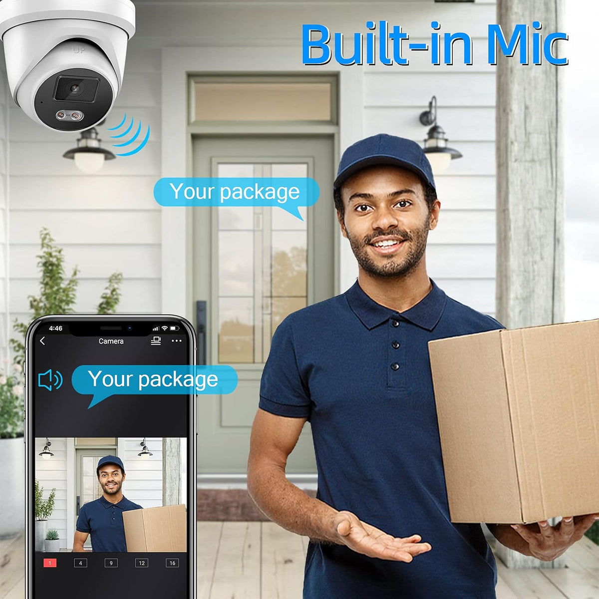 4MP POE IP Camera with Built-in Microphone and SD Slot E152990