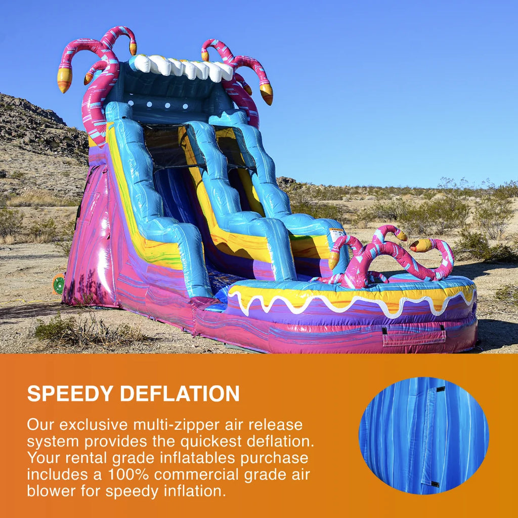 Commercial Grade Bounce House Inflatable with Water Slide and Pool Combo, Dual Lane Slide N78435