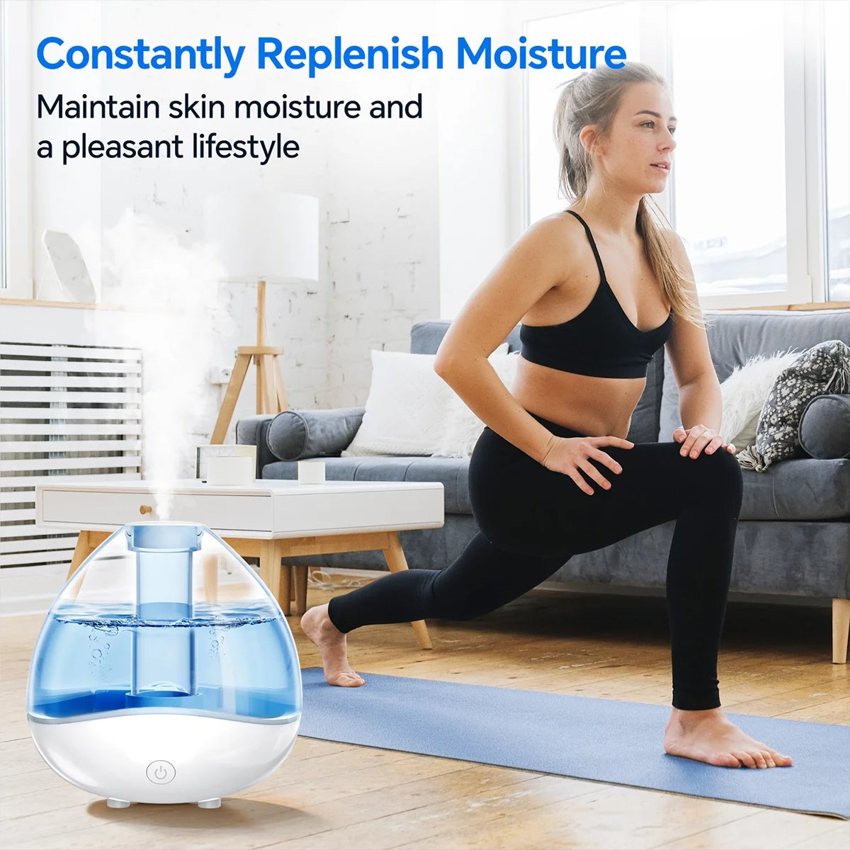 1.5L Ultrasonic Humidifier with Diffuser and 7 Color Night Light J5212