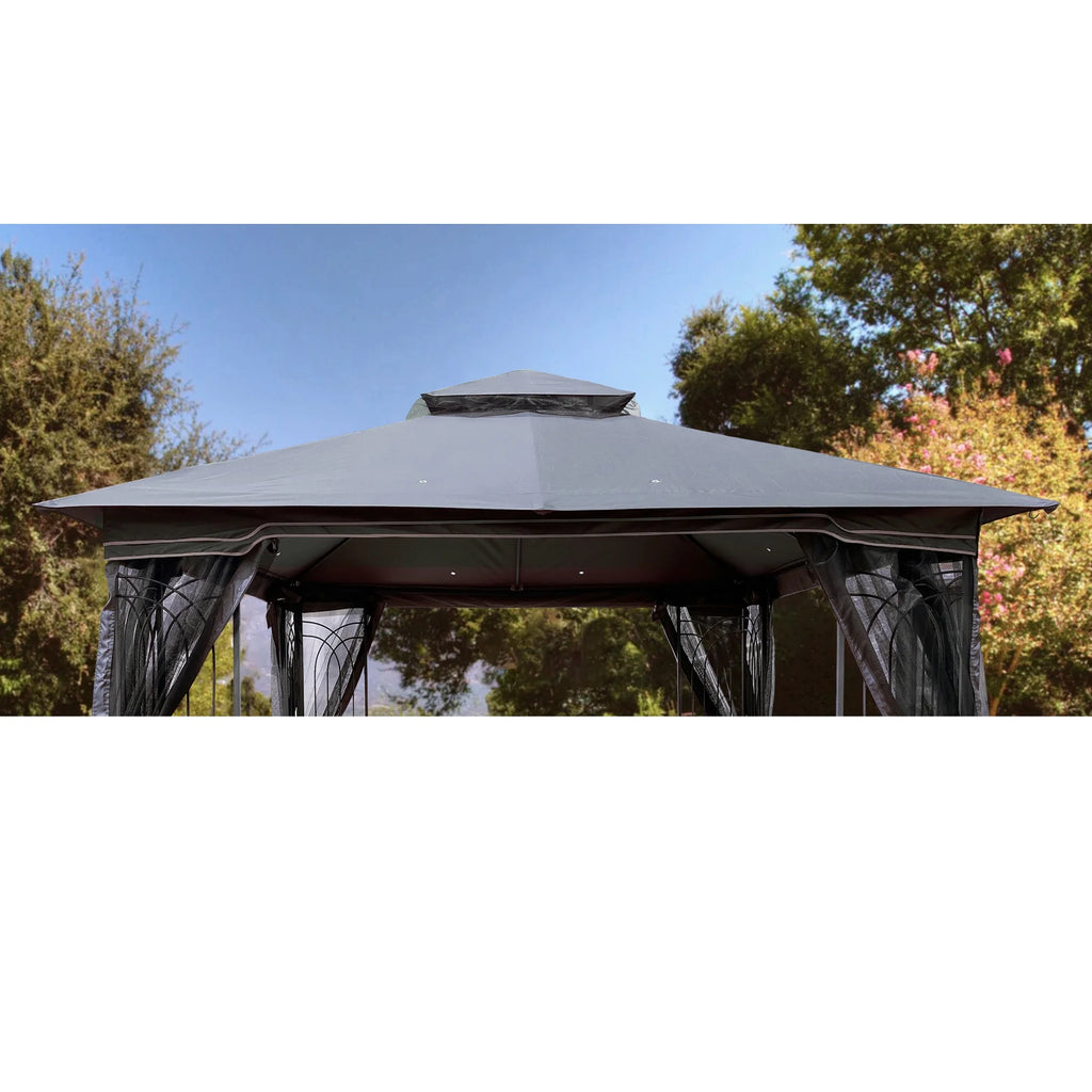 Gray Patio Gazebo Replacement Canopy Top W266194