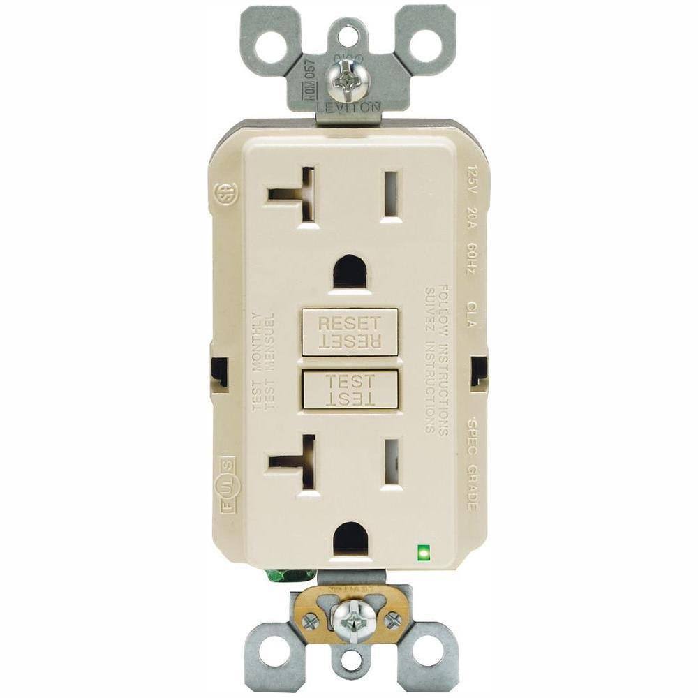 20 Amp 125-Volt Tamper Resistant GFCI Outlet, Light Almond (3-Pack) I4591
