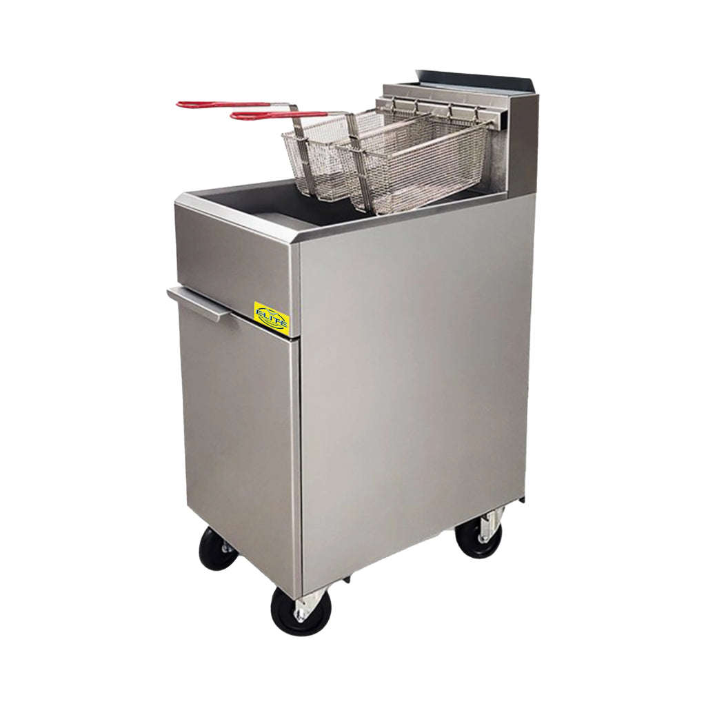 40 lbs Commercial Natural Gas Deep Fryer 90,000 BTU Dual Tanks D241194