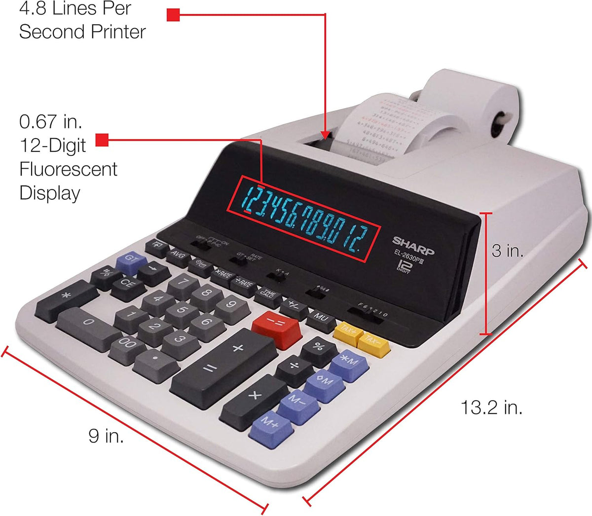 12 Digit Commercial Printing Calculator L22931