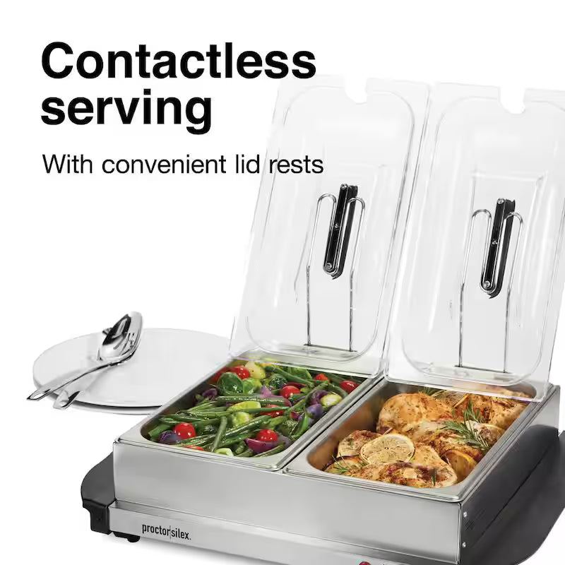Stainless Steel Buffet Server with 2 Crocks C336371
