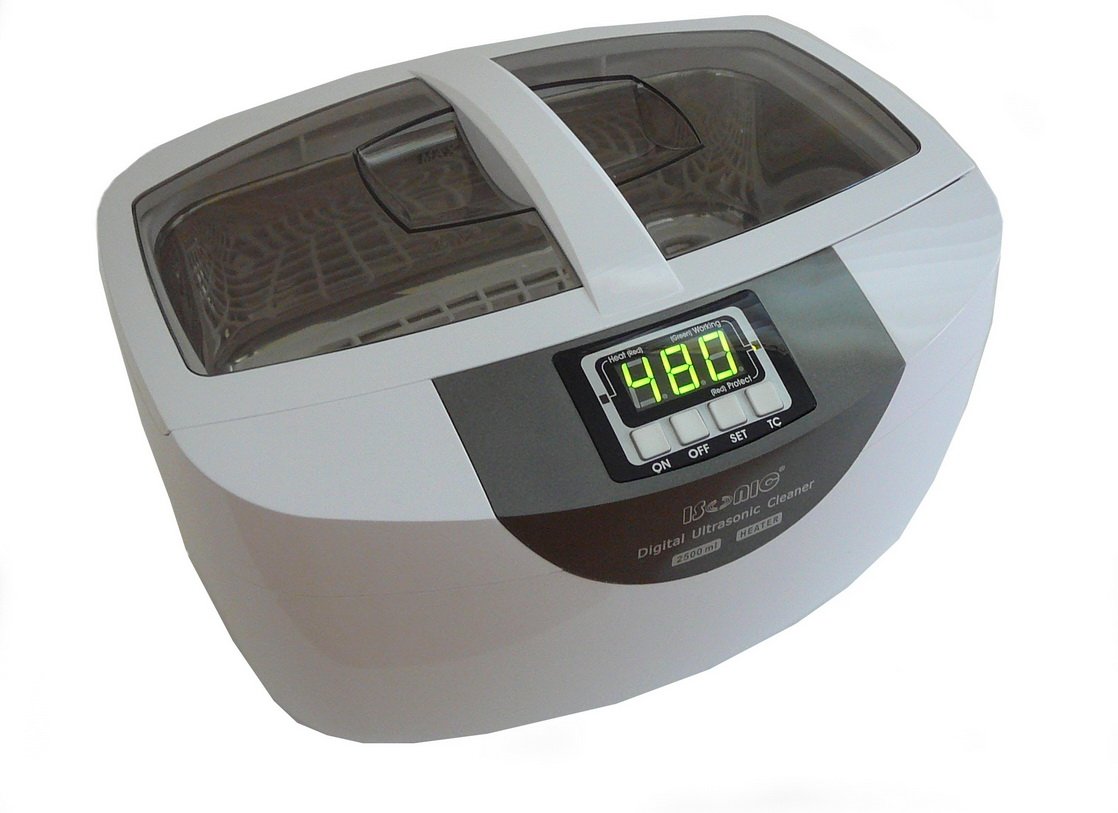 Commercial Ultrasonic Cleaner, 2.5L, White, Plastic Tray, 110V Y457