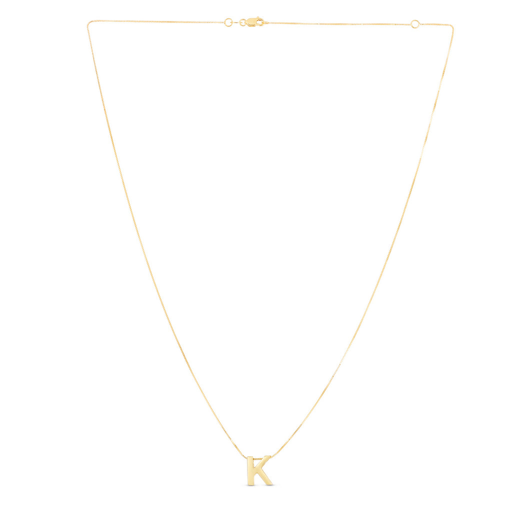 14k Yellow Gold Polished Initial Necklace With Lobster Clasp 18 Inch P332832