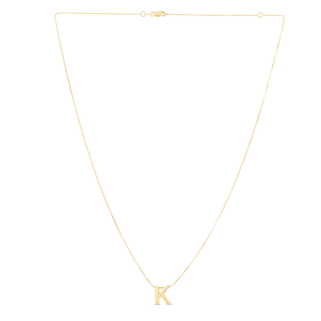 14k Yellow Gold Polished Initial Necklace With Lobster Clasp 18 Inch P332832