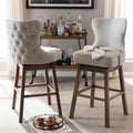 Swivel Barstool in Light Beige (Set of 2) Q76297