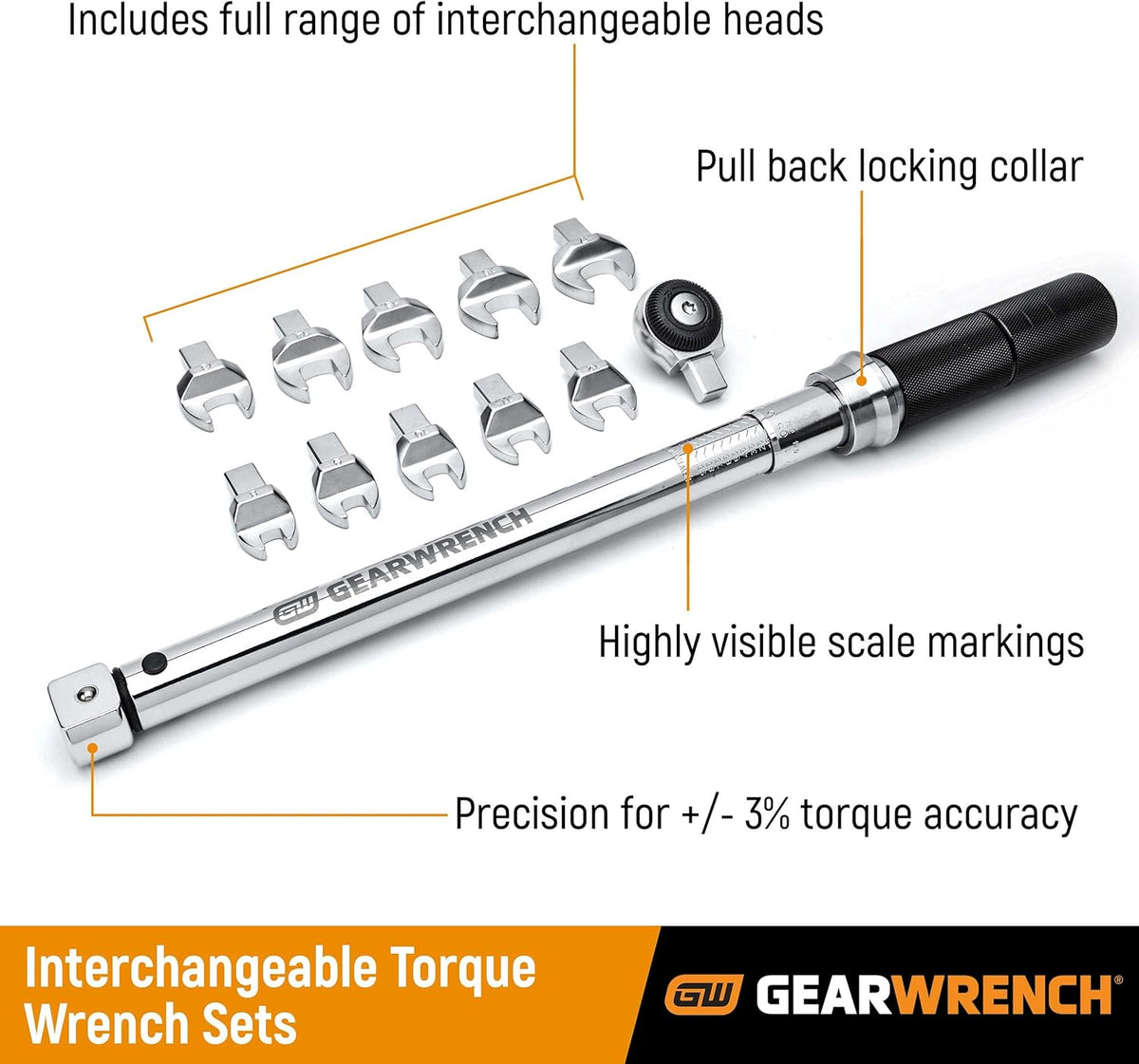 12 Pc. 3/8" Drive SAE Open End Interchangeable Torque Wrench Set K68137