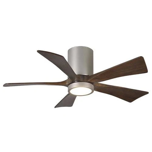 52 inch Paddle Ceiling Fan in Polished Chrome 5 Walnut Tone Blade I259017
