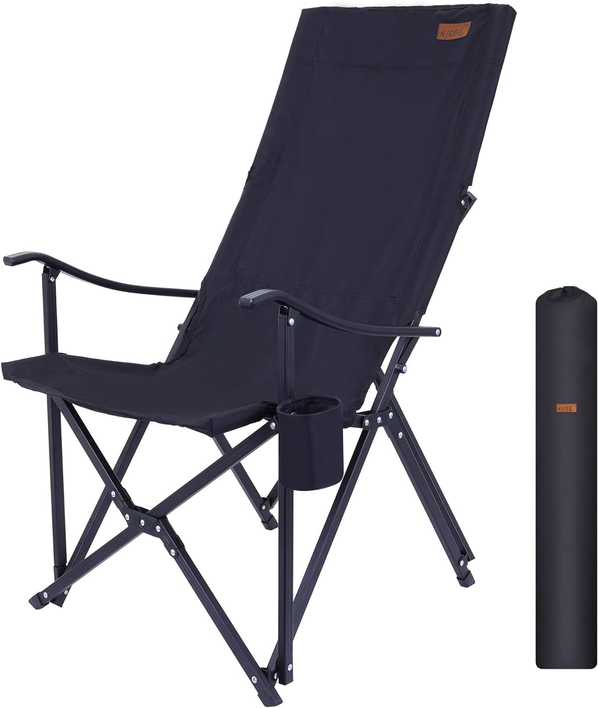 Red Folding Camping Chair with Cup Holder & Carry Bag T75771