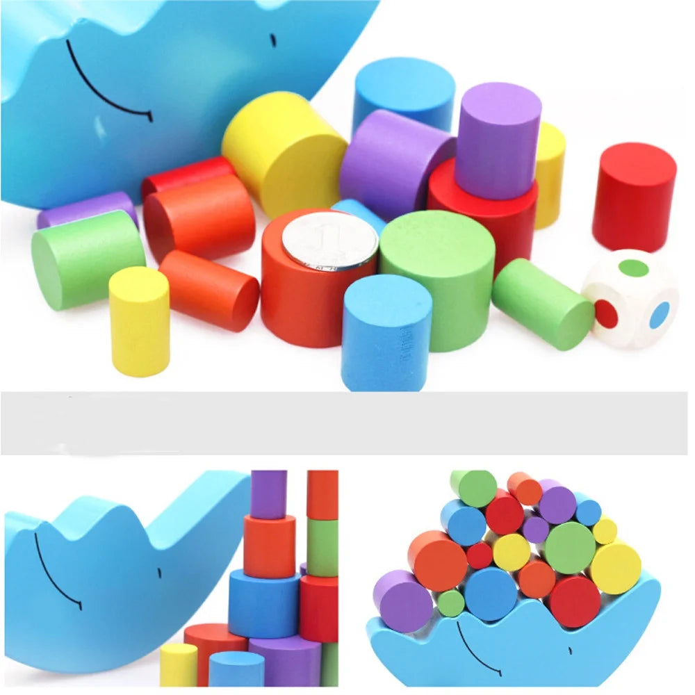 Wooden Baby Toys Balance Stacking Blocks Educational Toys I1908