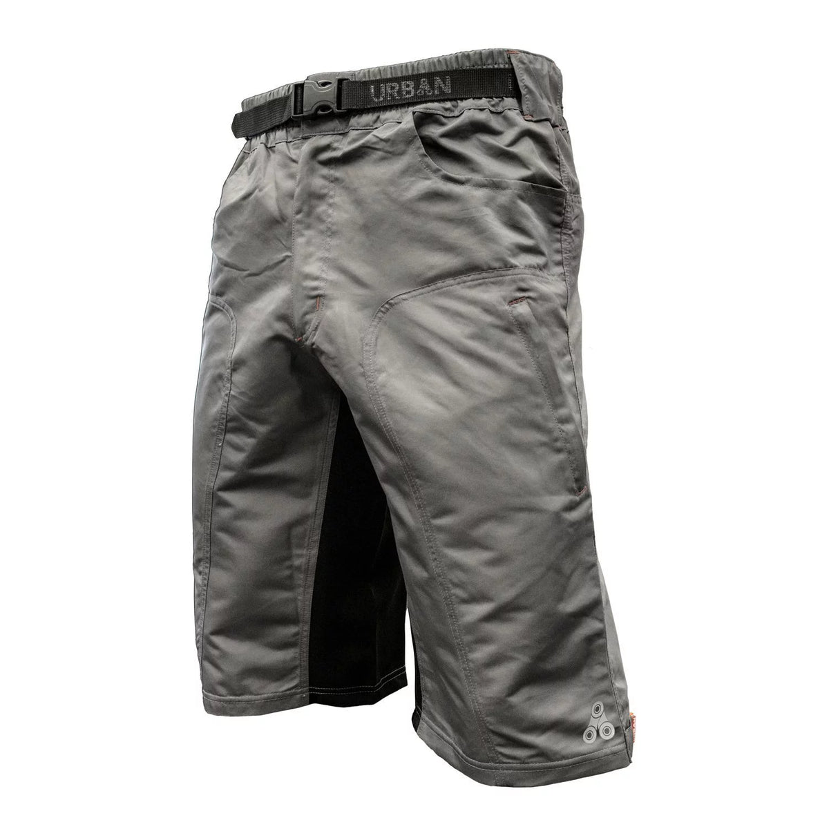 Men's Grey MTB Shorts with Padded Underliner Y727835