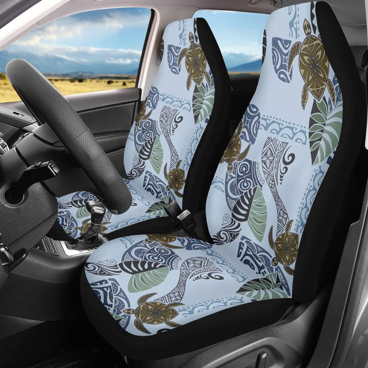 Leopard Print Car Seat Covers, Pack of 2 J166