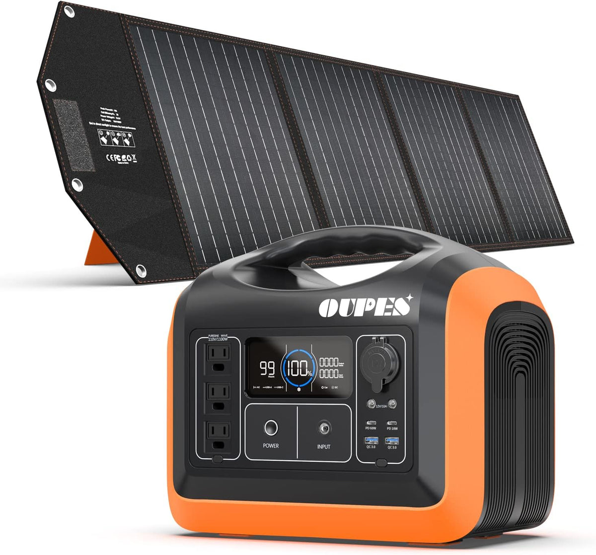 Portable Power Station LiFePO4 Battery with 2 X100W Solar Panel M941840