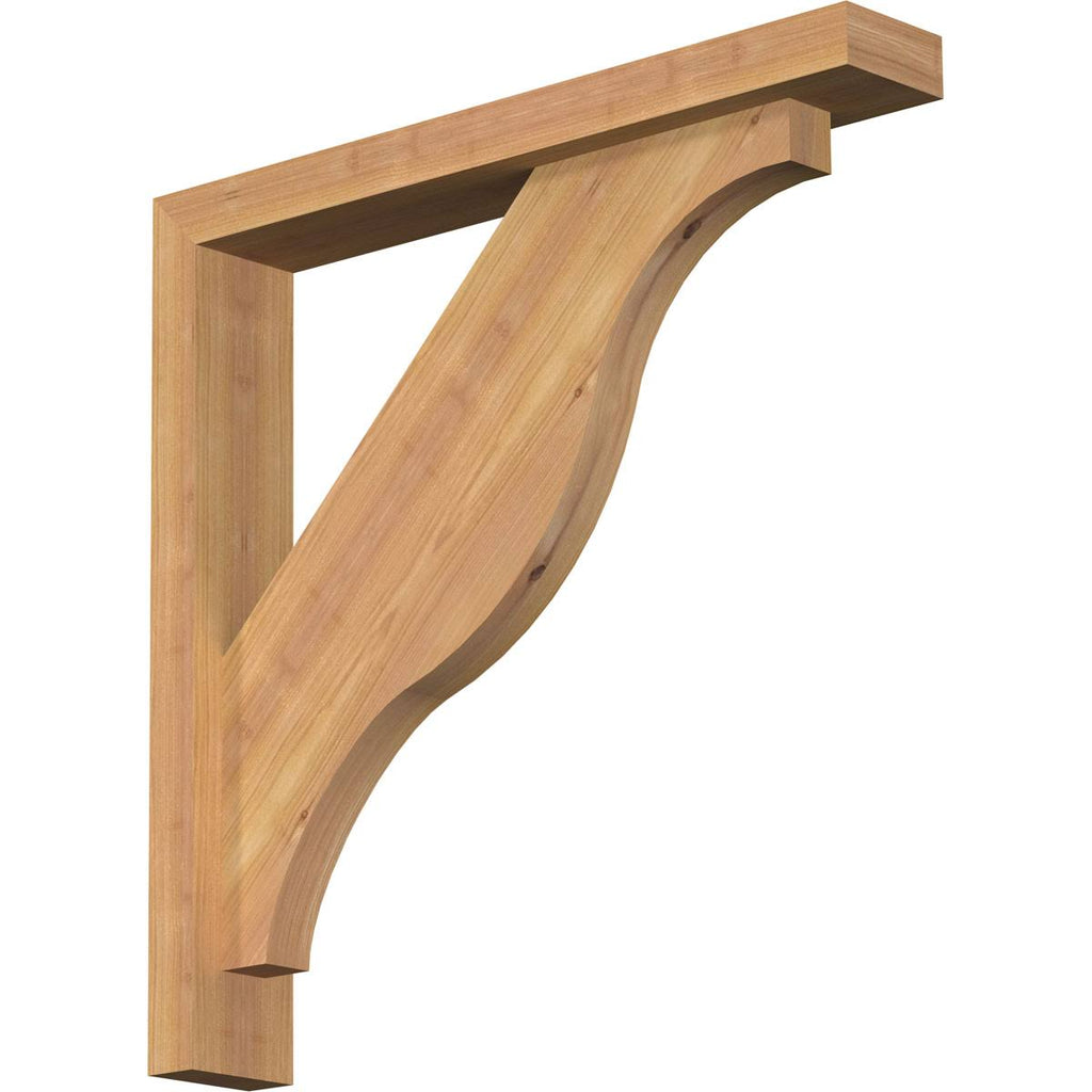 3 1/2x22W x 22x22D x 22x22H Smooth Bracket with Offset Brace, Western Red Cedar S3630