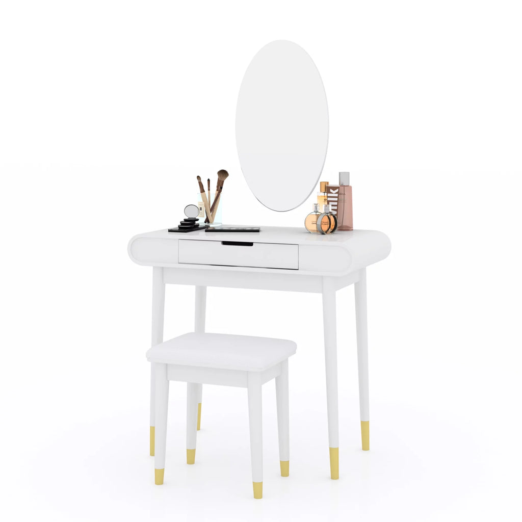 White Makeup Vanity Table Set with Stool C831