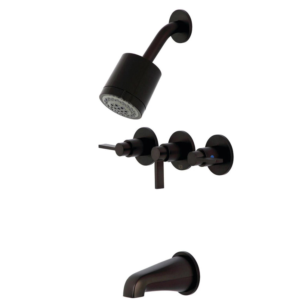Oil Rubbed Bronze Three-Handle Tub and Shower Faucet Y213