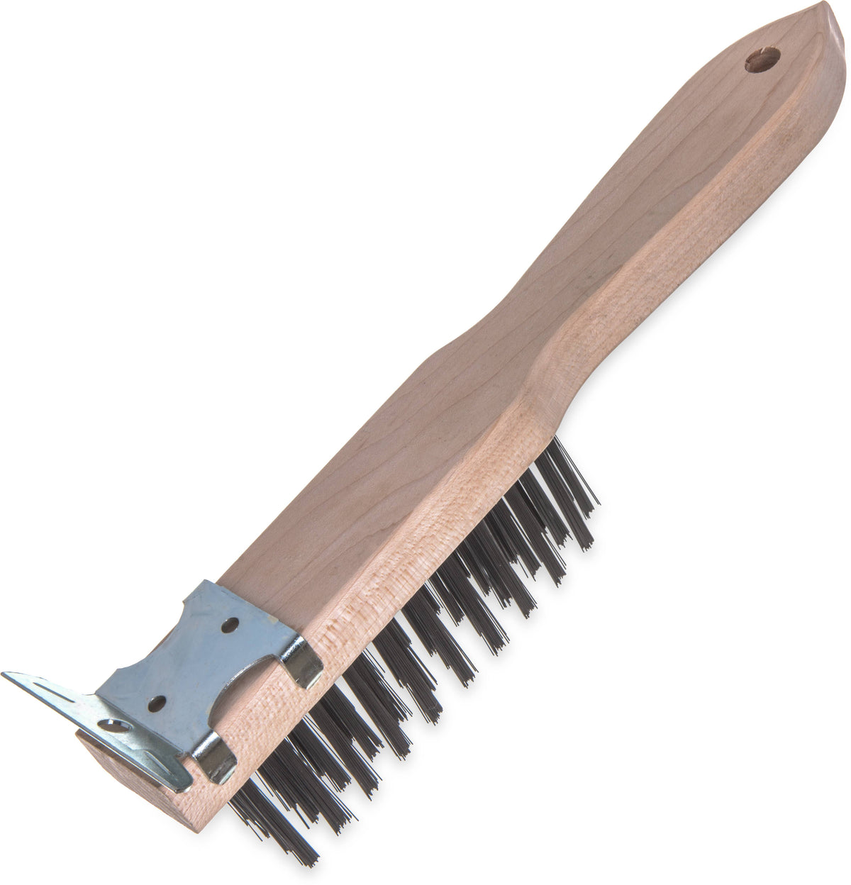 Heavy-Duty Wood Handle Scraper with Tempered Steel Bristles E197894