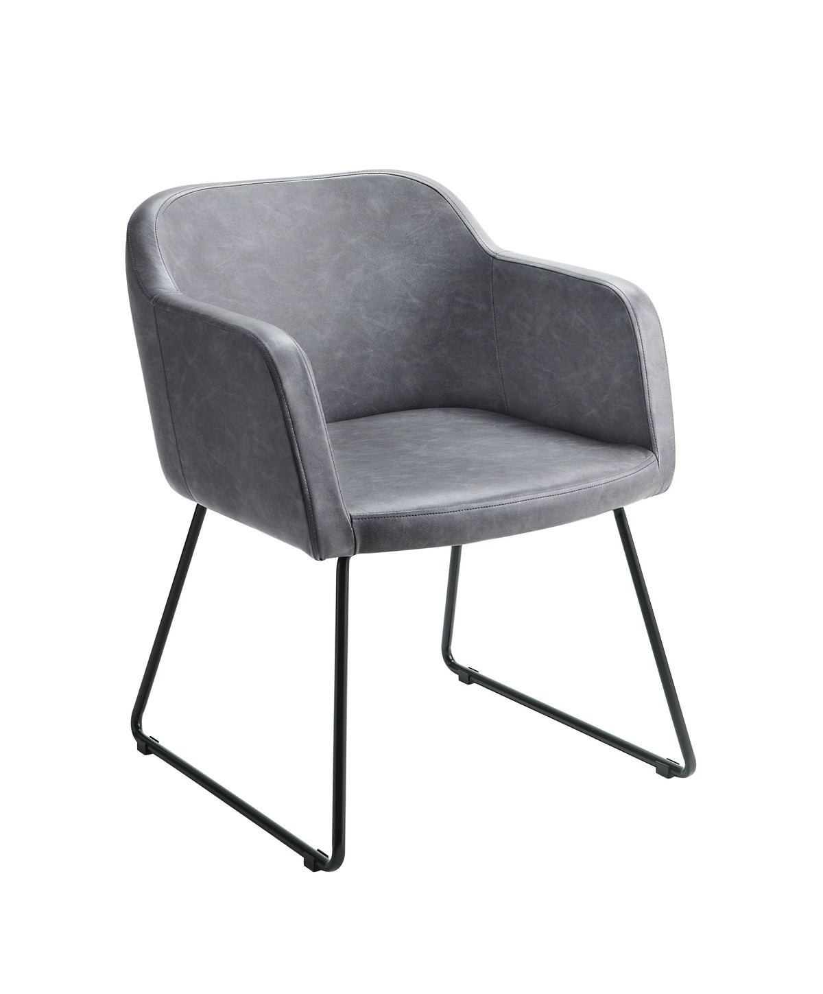 Gray Faux Leather Accent Chair R839