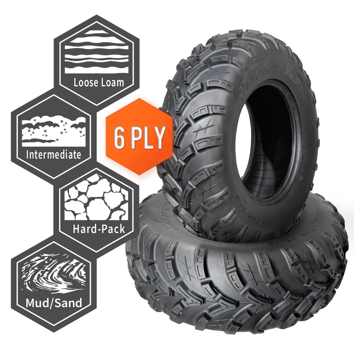 25x8-12 Front & 25x10-12 Rear All Terrain Tires Set of 4 Z270