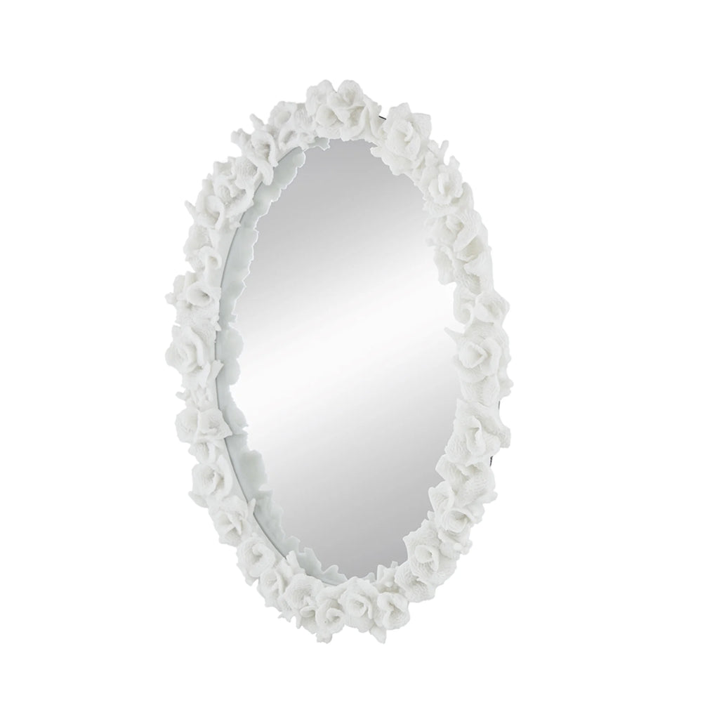 White Oval Wall Mirror X447