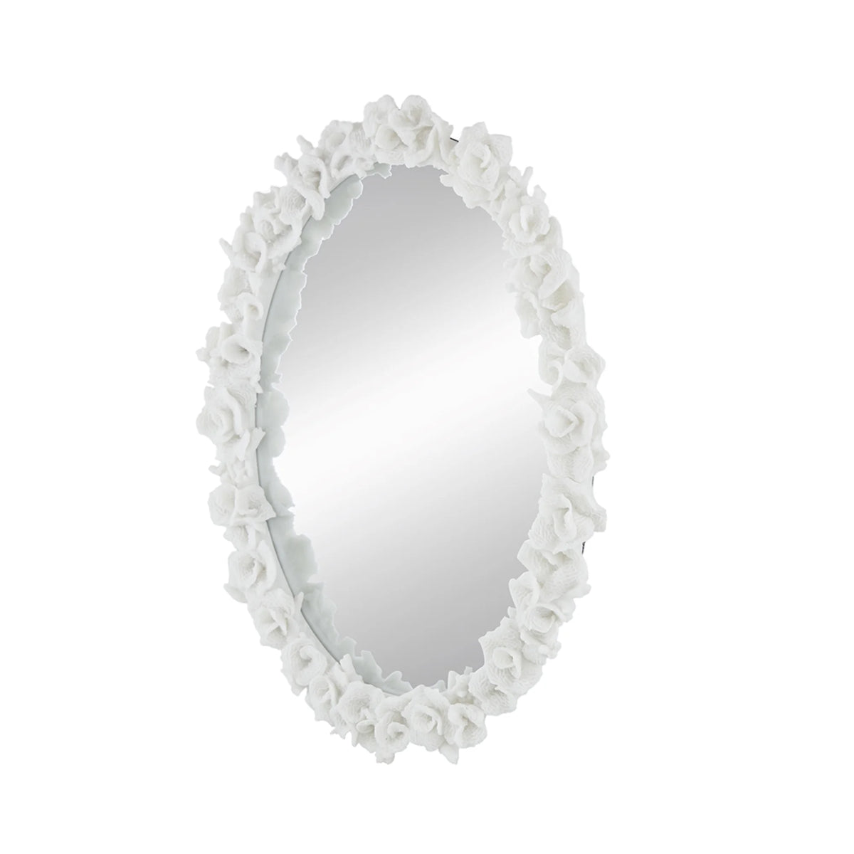 White Oval Wall Mirror X447