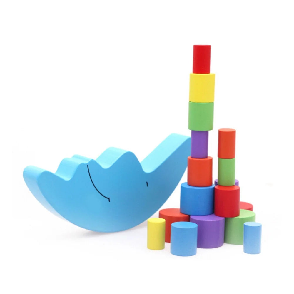 Wooden Baby Toys Balance Stacking Blocks Educational Toys I1908