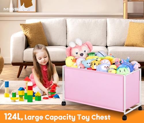Black Large Toy Box with Wheels T671590