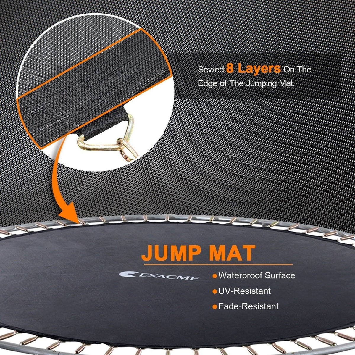 Net Ladder Basketball Hoop 8& Round Trampoline with Safety Enclosure J8774