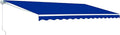 Motorized Retractable Patio Awning with Polyester Canopy K88560