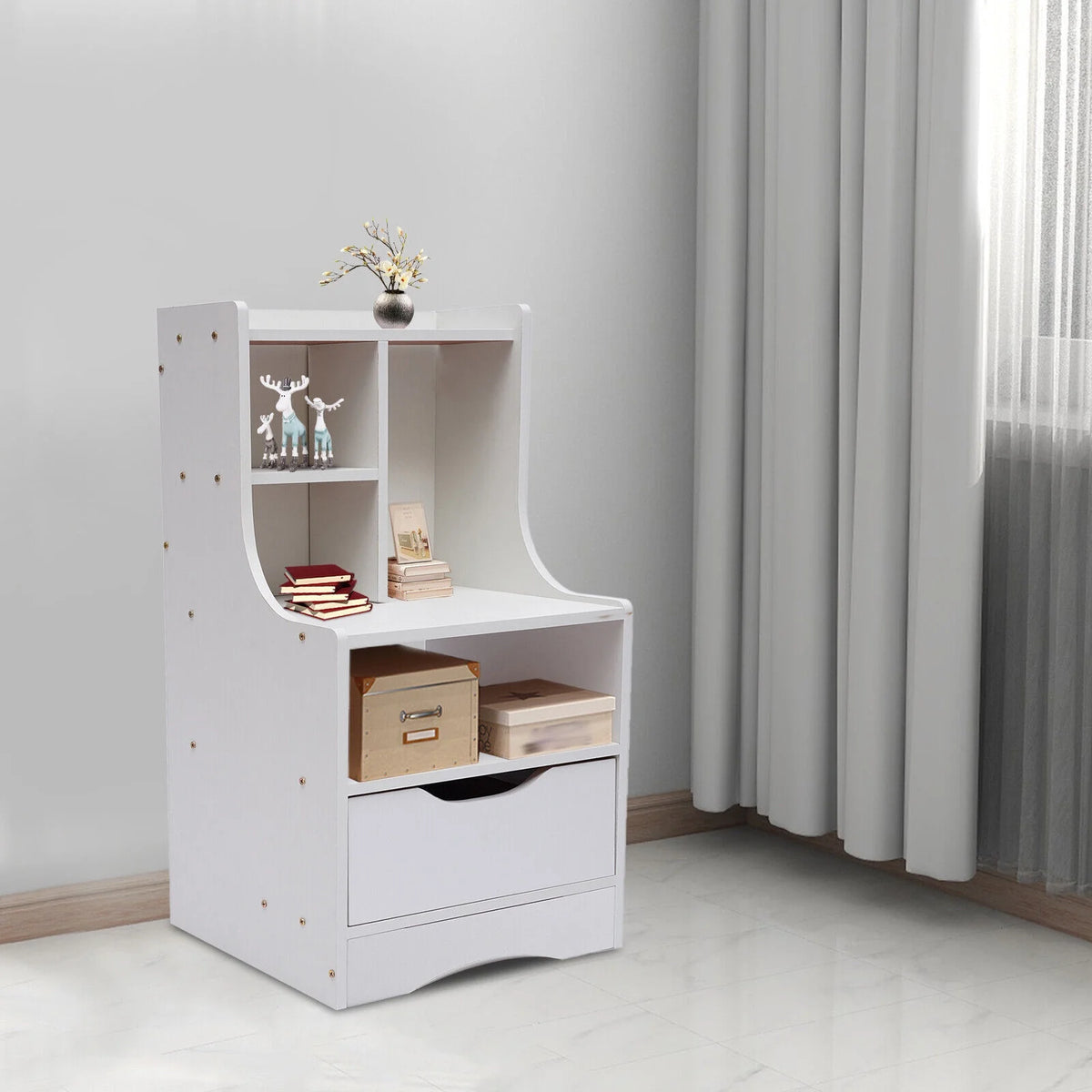 Wooden Nightstand with Drawer I975