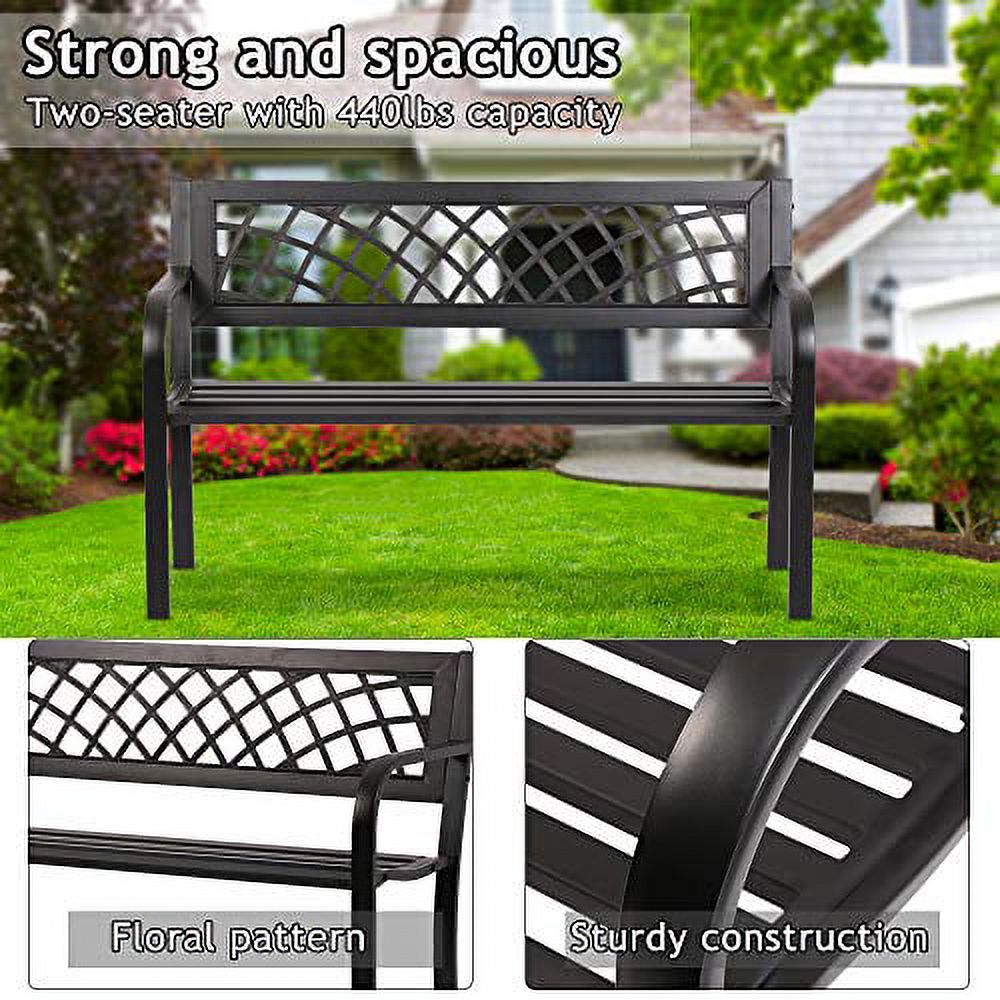 Black Cast Iron Outdoor Bench M928