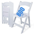 White 4 PCS Lightweight Resin Folding Chairs with Padding L328436