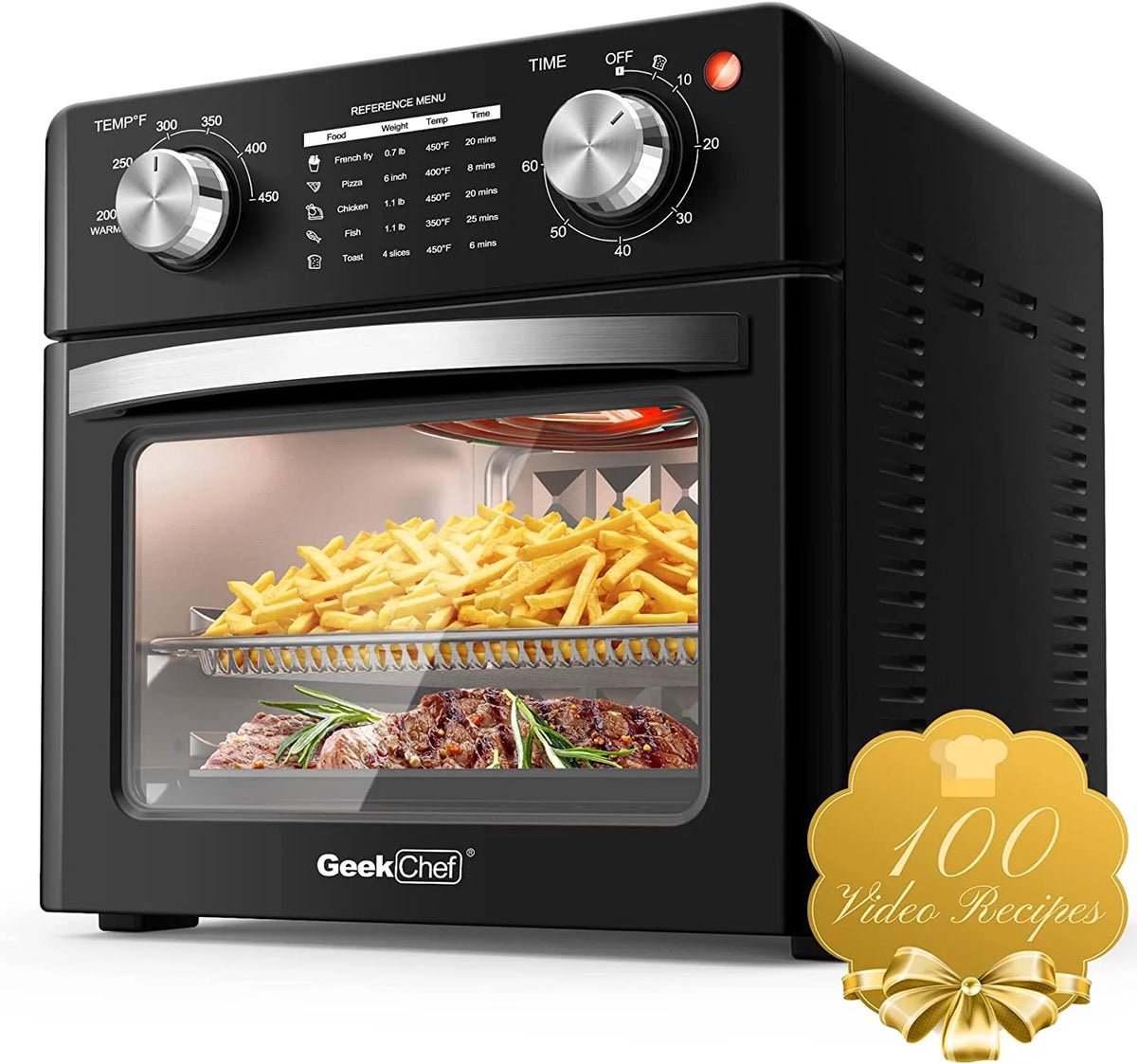 10 Quart Black Air Fryer Toaster Oven C92892