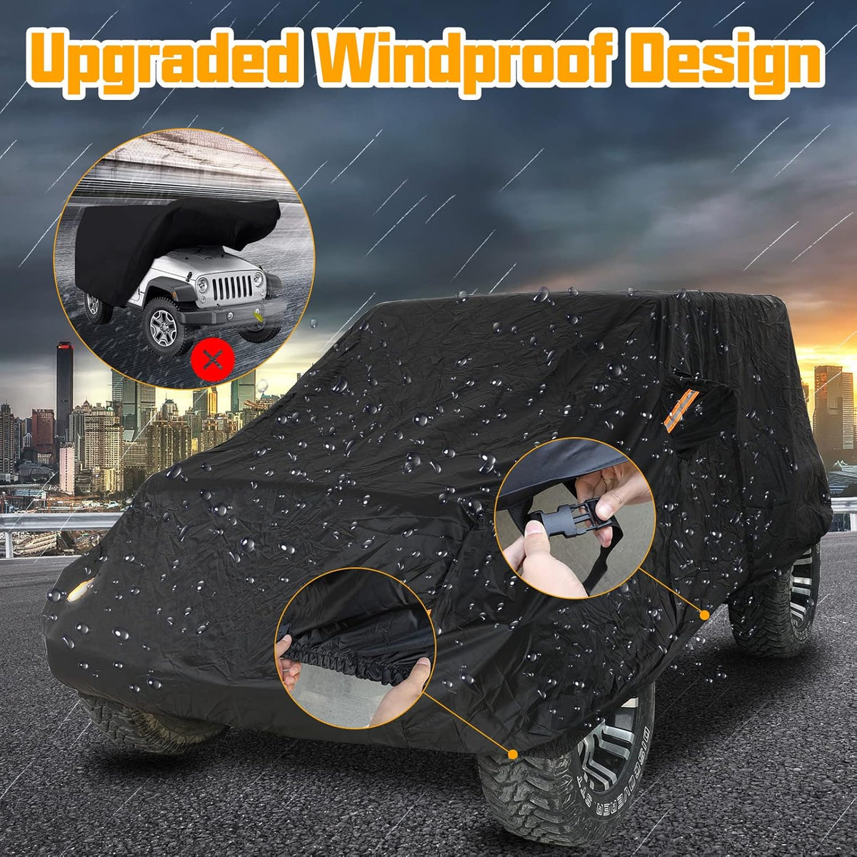 2 Door Full Car Cover with Driver Door Zipper N813