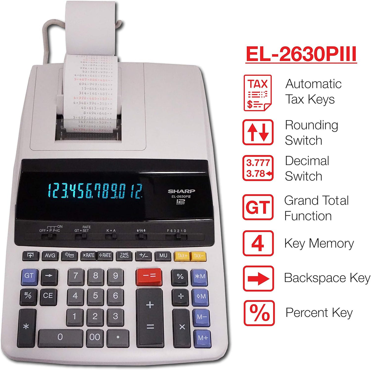 12 Digit Commercial Printing Calculator L22931