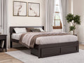 Queen Wood Platform Bed Frame with Foot Drawer Storage L926092