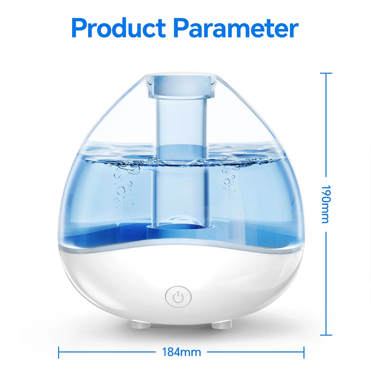 1.5L Ultrasonic Humidifier with Diffuser and 7 Color Night Light J5212