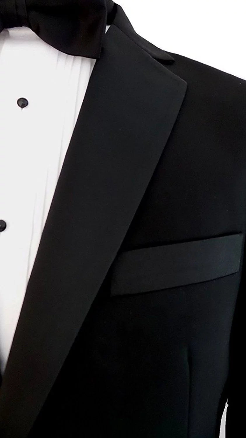 Black Single Breasted Notch Lapel Tuxedo Suit Set Z837