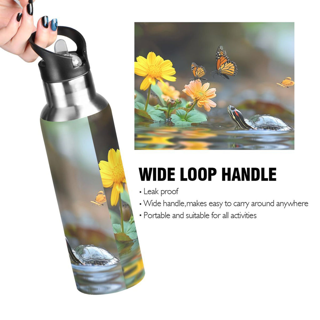 20 oz Insulated Stainless Steel Water Bottle with Straw Lid V18995