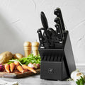 7pc Knife Set in Black Rubberwood Block R4429