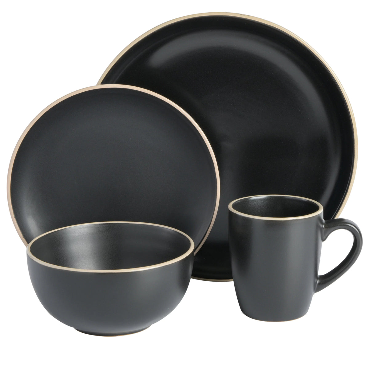 32 Piece Black Dinnerware Set F693