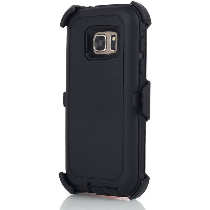 Funda para Galaxy S7, Heavy Duty Full Body resistente 4 en 1 con clip de cinturón cubierta K8321