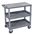 Gray 18x32 Cart with 2 Tub/1 Flat Shelves E957