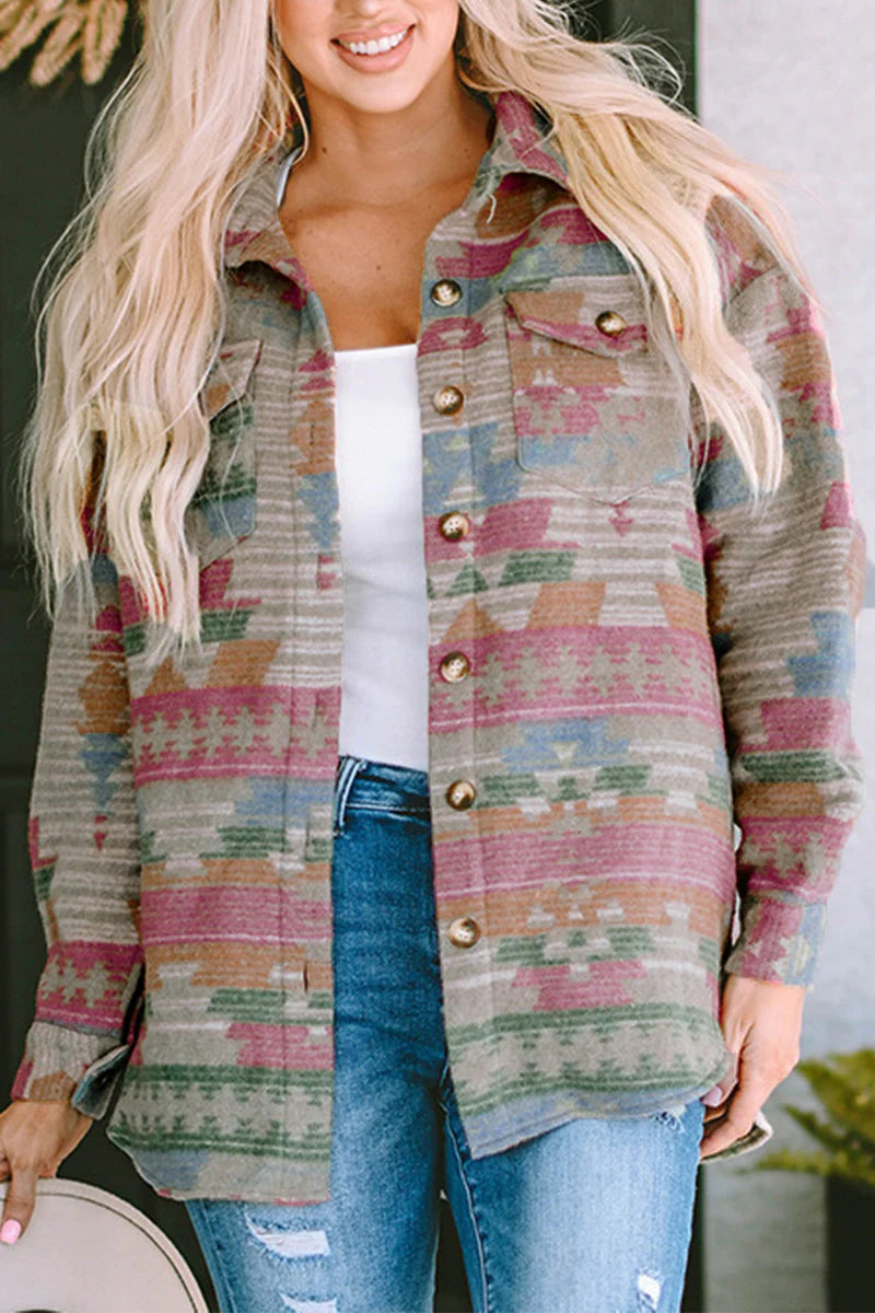 Color Block Contrast Turndown Collar Outerwear Y368