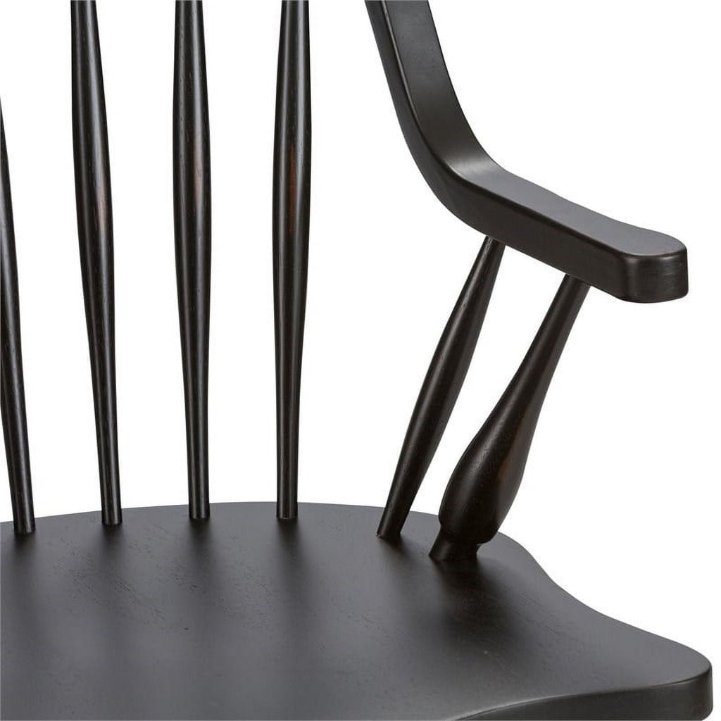 2 Piece Black Wood Dining Arm Chair Set R93367