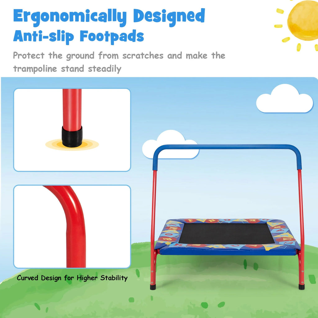 36'' Kids Square Trampoline with Foam Handrail K300130