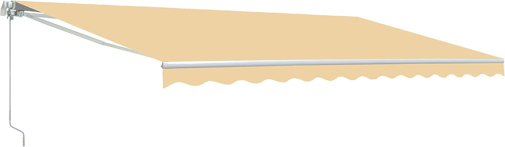 Motorized Retractable Patio Awning with Polyester Canopy K88560