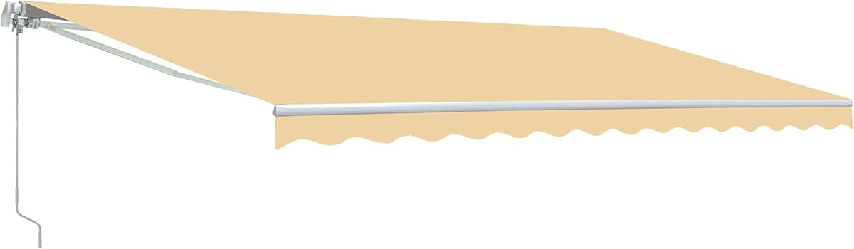 Motorized Retractable Patio Awning with Polyester Canopy K88560